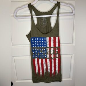 Born Primitive “Worth Defending” American Flag Workout Crossfit Tank Top, XS